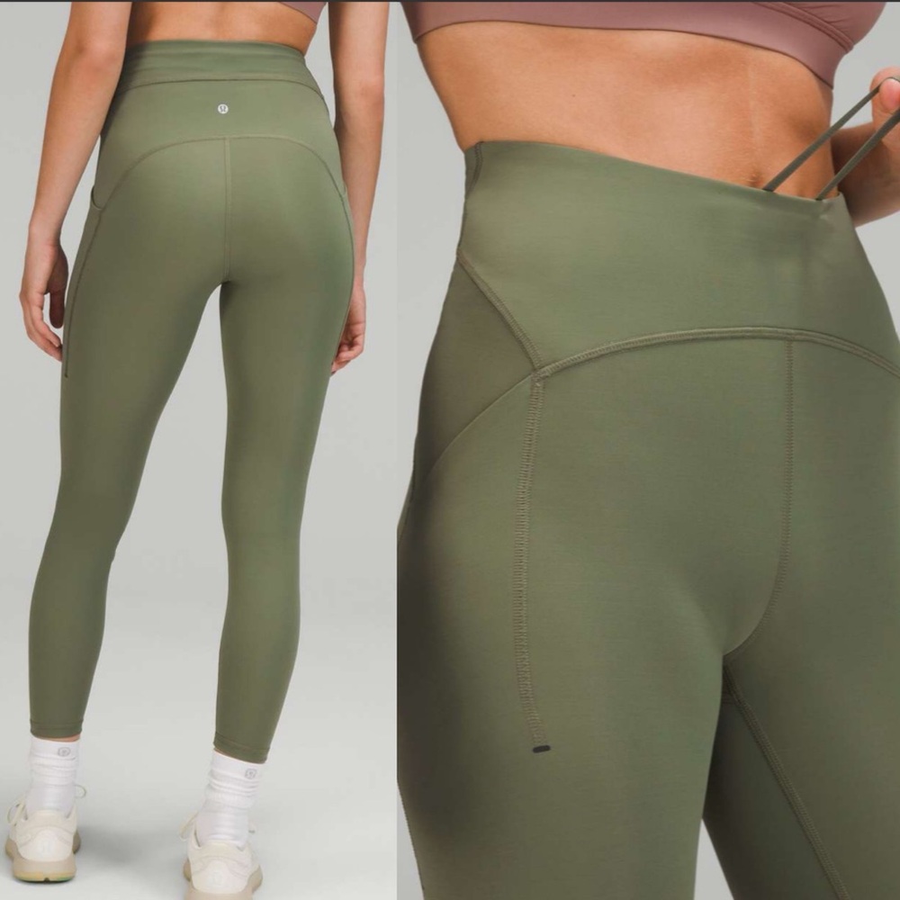 Lululemon Power Thru High-Rise Tight 25" Green Twill